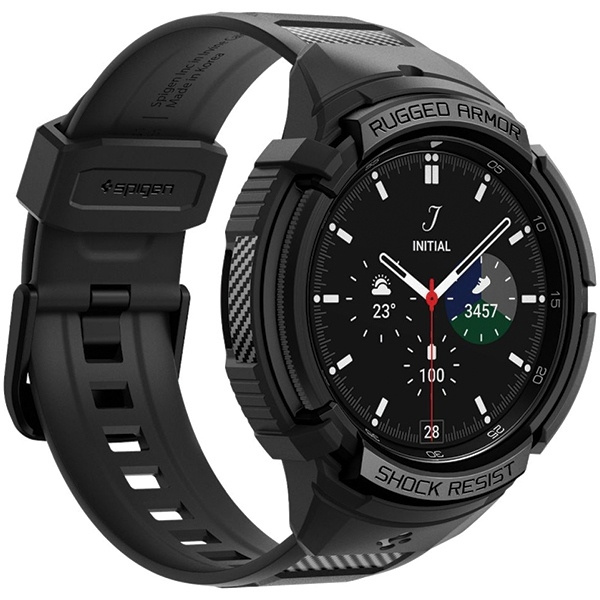 Etui z paskiem Spigen Rugged Armor Pro na Samsung Galaxy Watch 6 Classic (47 mm) - czarne