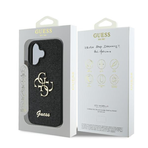 Guess GUHCP16MHG4SGK iPhone 16 Plus 6.7" czarny/black hardcase Fixed Glitter Big 4G
