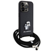 Karl Lagerfeld Crossbody Saffiano Metal Pin Karl & Choupette case for iPhone 15 Pro - black