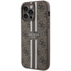Guess GUHMP15XP4RPSW iPhone 15 Pro Max 6.7" brązowy/brown hardcase 4G Printed Stripes MagSafe