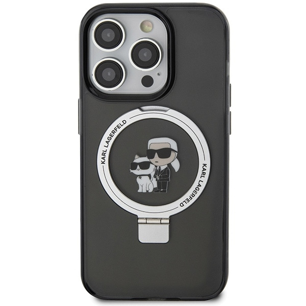 Karl Lagerfeld KLHMP15XHMRSKCK iPhone 15 Pro Max 6.7" black/black hardcase Ring Stand Karl&amp;Choupette MagSafe