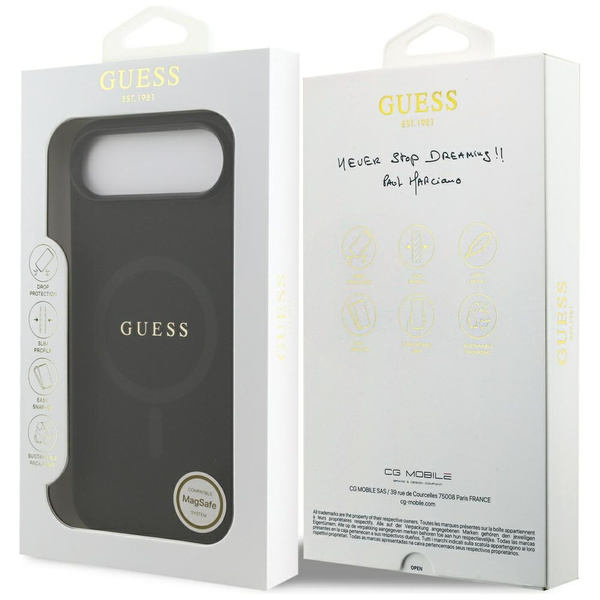 Etui Guess Saffiano Classic Logo MagSafe do iPhone Air czarny