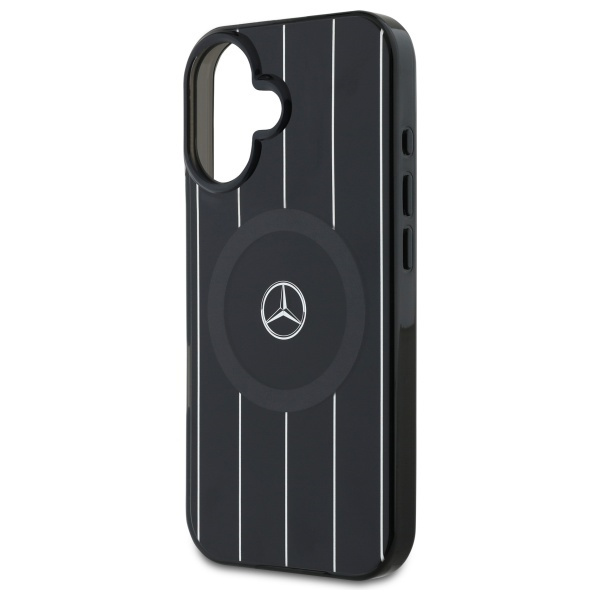 Mercedes MEHMP16S23HRSK iPhone 16 6.1"    czarny/black hardcase MB Double Layer Crossed Lines MagSafe