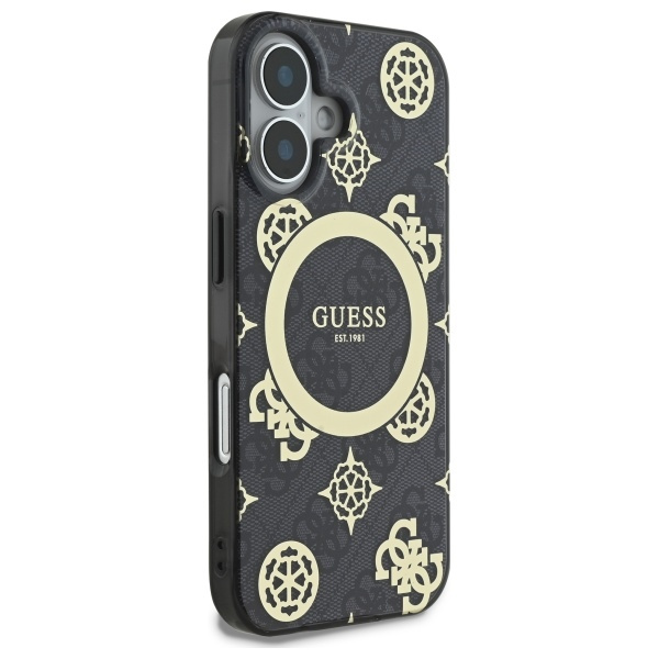 Guess GUHMP16SH4PYEEK iPhone 166.1" czarny/black hardcase IML Peony On 4G Background MagSafe