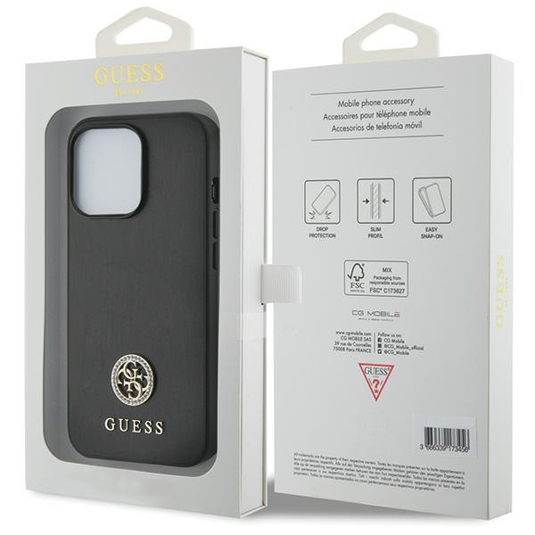Guess GUHCP13LPS4DGPK iPhone 13 Pro 6.1" czarny/black hardcase Strass Metal Logo