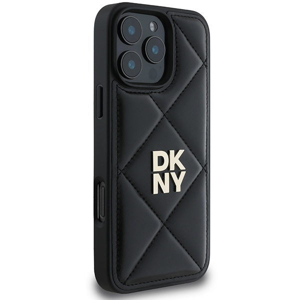 DKNY DKHCP16LPQDSLK iPhone 16 Pro 6.3"czarny/black Quilted Stack Logo