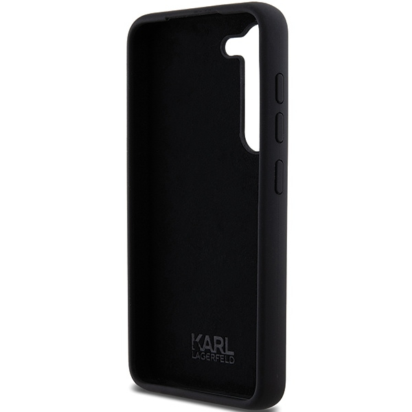 Karl Lagerfeld Silicone Choupette Metal Pin case for Samsung Galaxy S23 - black