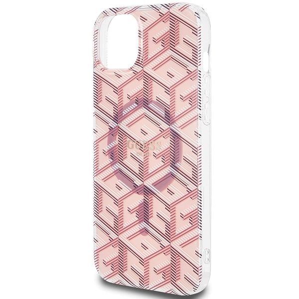 Guess GUHMP15SHGCUSTGP iPhone 15 / 14 / 13 6.1" różowy/pink hardcase IML GCube MagSafe