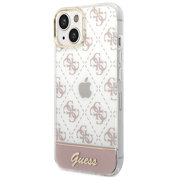 Guess GUHCP14MHG4MHP iPhone 14 Plus/ 15 Plus 6.7" różowy/pink hardcase 4G Pattern Script