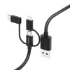 3IN1 HAMA ADAPTER MICRO USB TYPE-C / LIGHTNING 1.5M, BLACK SALE
