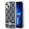 DKNY DKHMP14SHCPTSK iPhone 14 / 15 / 136.1" czarny/black hardcase IML Checkered Mono Pattern & Printed Stripes MagSafe