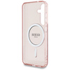 Etui Guess Glitter Circle Classic Logo   MagSafe do Samsung Galaxy S25 różowy