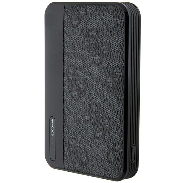 Guess Powerbank 15W GUPB5LP4GEGK5000mAh czarny/black 4G Leather Metal Logo