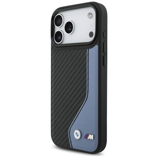 Etui BMW M Carbon Logo MagSafe do iPhone 17 Pro Max niebieski