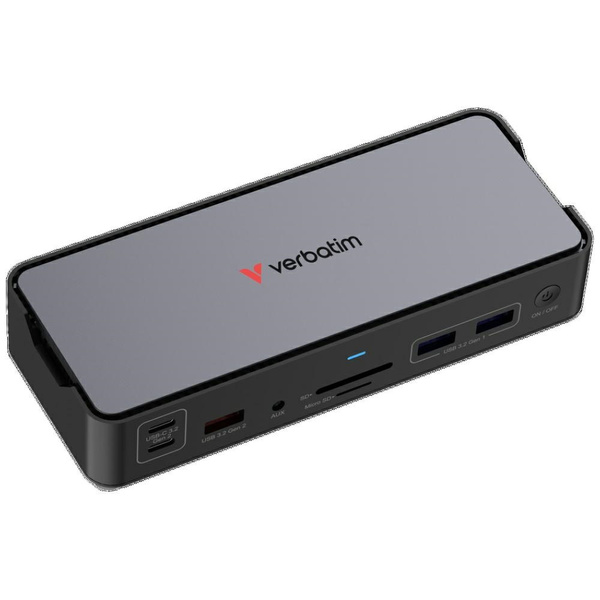 Adapter Verbatim stacja dokująca Pro     15w1 2xHDMI/1xRJ45/4xUSB-A/4xUSB-C/1xSD/1xmicroSD/1xAudio/1xDisplayPort szary 32171