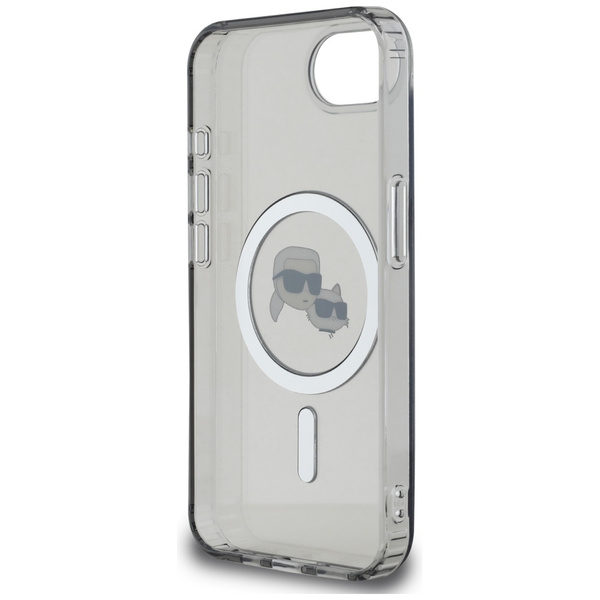 Etui Karl Lagerfeld IML Metal Karl &     Choupette Heads MagSafe do iPhone 16e czarny