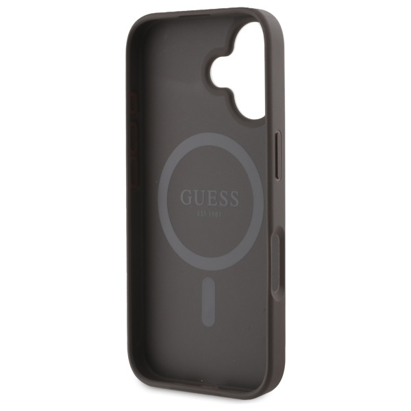 Guess GUHMP16SP4RPSW iPhone 16 6.1" brązowy/brown hardcase 4G Printed Stripes MagSafe