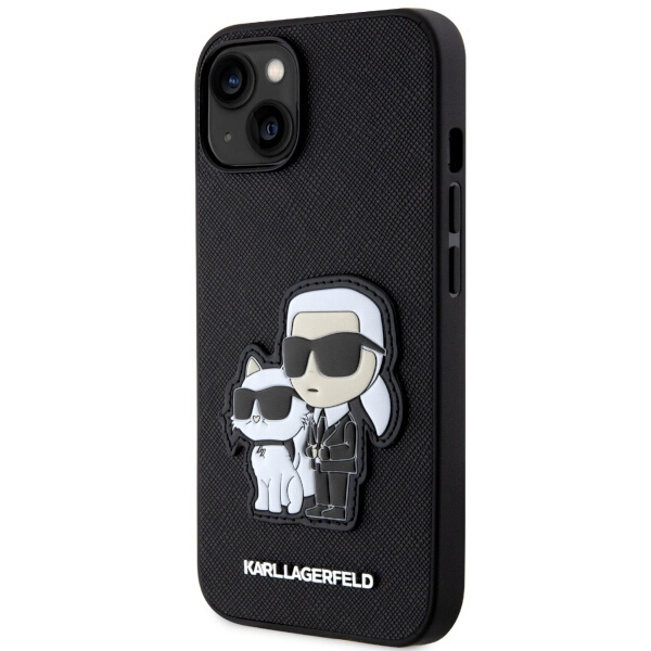 KARL LAGERFELD KLHCP14MSANKCPK IPHONE 14 PLUS / 15 PLUS 6.7 "HARDCASE CZARNY / BLACK SAFFIANO KARL & CHUPETTE