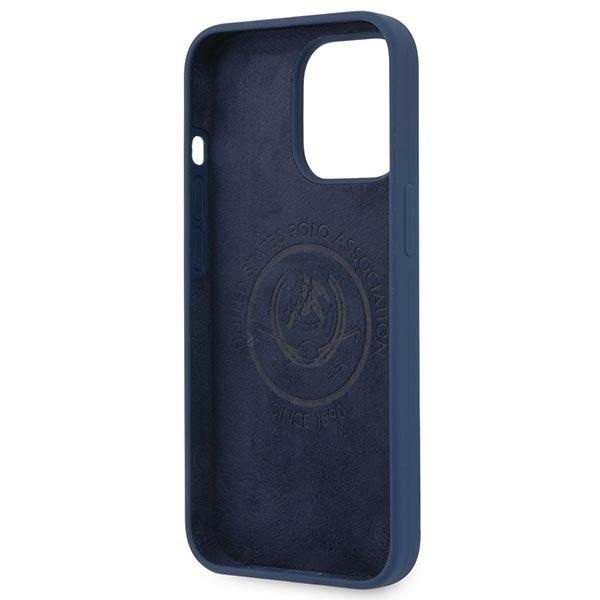 Etui U.S. Polo Assn. Silicone Collection na iPhone 13 Pro Max - granatowe