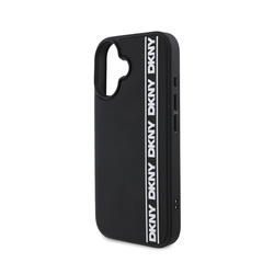 DKNY 3D Rubber Repeat Logo Line Case for iPhone 16 Czarne