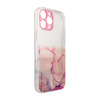 Marble Case etui do iPhone 12 Pro żelowy pokrowiec marmur różowy