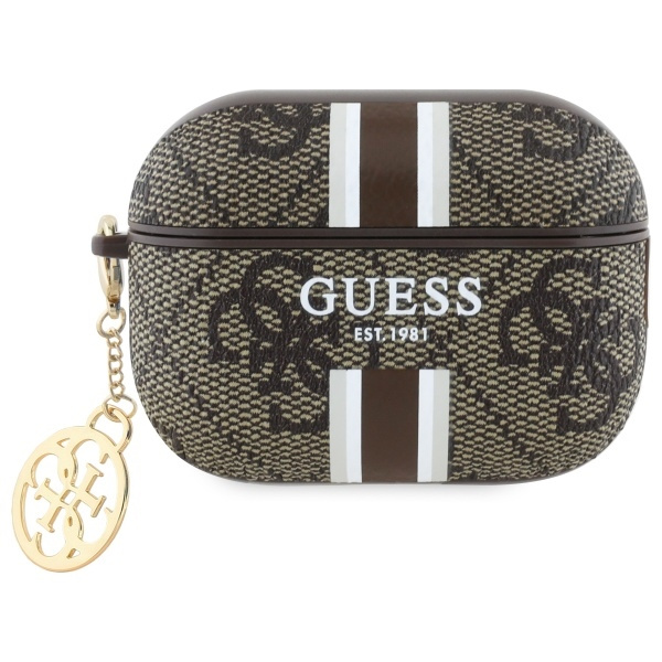 Guess GUAP2P4RPSW AirPods Pro 2          (2022/2023) cover brązowy/brown 4G Printed Stripes Charm