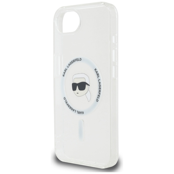 Etui Karl Lagerfeld IML Metal Karl Head  MagSafe do iPhone 16e biały
