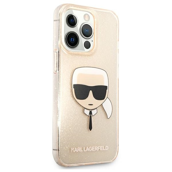 KARL LAGERFELD KLHCP13XKHTUGLGO IPHONE 13 PRO MAX 6.7 "GOLD/GOLD HARDCASE GLITTER KARL`S HEAD