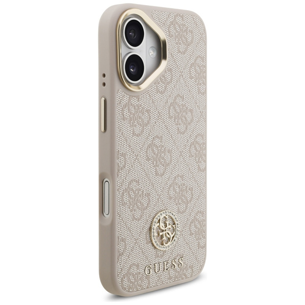 Etui Guess 4G Strass Logo & Big Strap    Metal Buttons MagSafe do iPhone 17 różowy