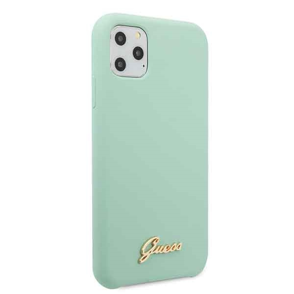 Guess GUHCN58LSLMGG iPhone 11 Prozielony/green hard case Silicone Vintage Gold Logo