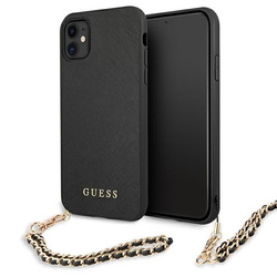 Guess GUHCN61SASGBK iPhone 11 6,1" / Xrczarny/black hardcase Saffiano Chain