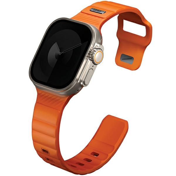 UNIQ pasek Stride Apple Watch Series1/2/3/4/5/6/7/8/9/SE/SE2/Ultra/Ultra 2 42/44/45/49mm FKM Rubber Strap pomarańczowy/volt orange