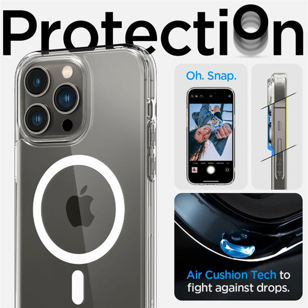 Etui Spigen Ultra Hybrid Mag z MagSafe na iPhone 14 Pro - przezroczysto-białe