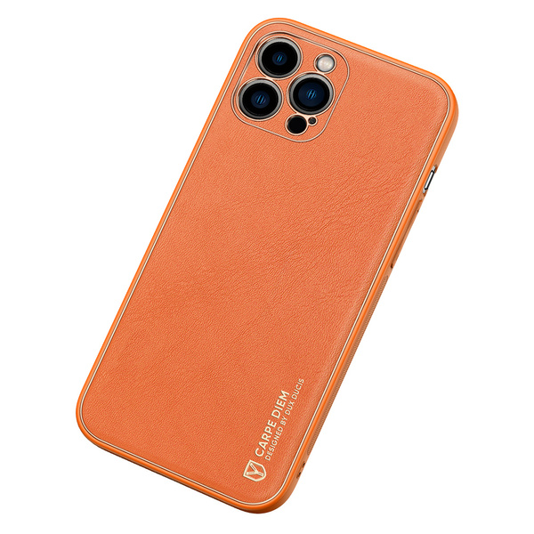 DUX DUCIS YOLO ELEGANT CASE MADE OF SOFT TPU AND PU LEATHER FOR IPHONE 13 PRO MAX ORANGE