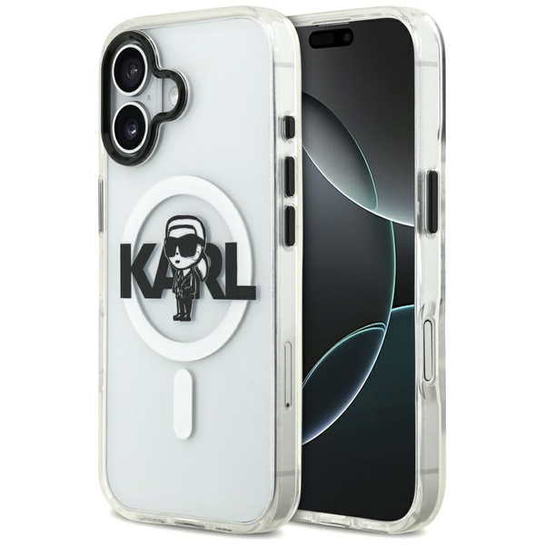 Etui Karl Lagerfeld IML Karl Sketch Logo MagSafe do iPhone 17 przezroczysty
