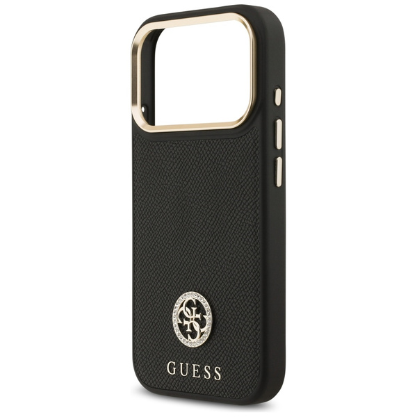 Etui Guess Grained Strass Logo MagSafe   do iPhone 17 Pro czarny