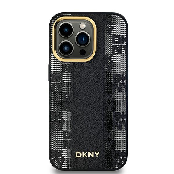 DKNY DKHMP14LPCPVSLK iPhone 14 Pro6.1" czarny/black hardcase Leather Checkered Mono Pattern MagSafe