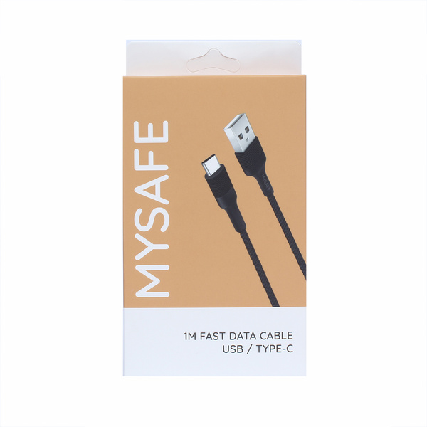 MYSAFE CABLE CL1M TYPE-C USB 1M BLACK