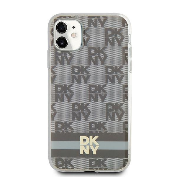 DKNY DKHMN61HCPTSE iPhone 11 / Xr6.1" beżowy/beige hardcase IML Checkered Mono Pattern & Printed Stripes MagSafe