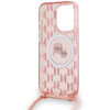 KARL LAGERFELD KLHMP15LHCKCKLCP IPHONE 15 PRO 6.1" PINK/PINK HARDCASE IML CROSSBODY MONOGRAM KARL & CHOUPETTE HEAD MAGSAFE