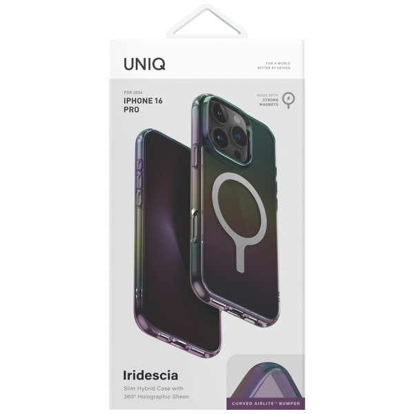 Etui UNIQ Iridescia do iPhone 16 Pro     Magclick Charging midnight