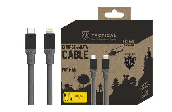 Tactical Fat Man Cable USB-C/Lightning 1m Grey