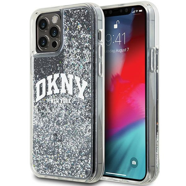 DKNY DKHCP12MLBNAEK iPhone 12/12 Pro6.1" czarny/black hardcase Liquid Glitter Big Logo