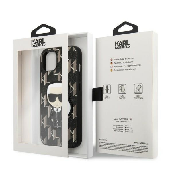Karl Lagerfeld KLHCP13SPMNIKBK iPhone 13 mini 5.4" hardcase black/black Monogram Ikonik Patch