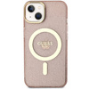 Guess GUHMP14MHCMCGP iPhone 14 Plus/ 15 Plus 6.7" różowy/pink hardcase Glitter Gold MagSafe