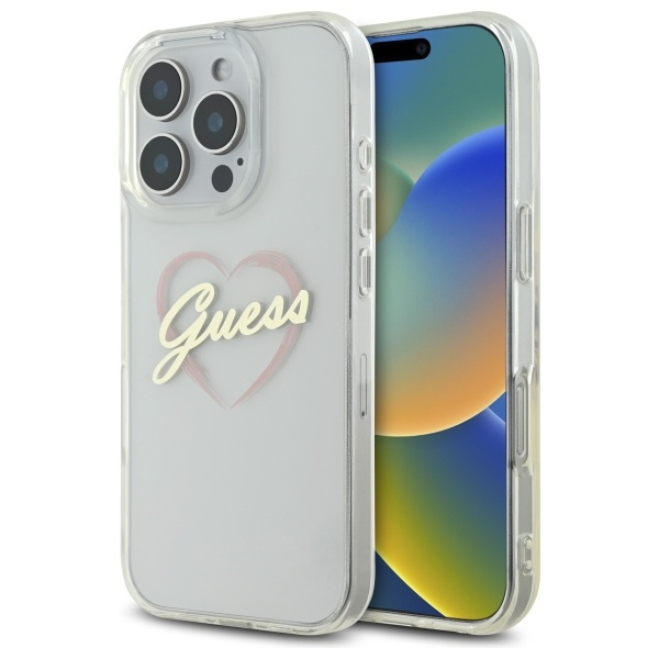 Guess GUHCP16XHCHGSPT iPhone 16 Pro Max6.9" przeźroczysty/transparent hardcase IML Heart