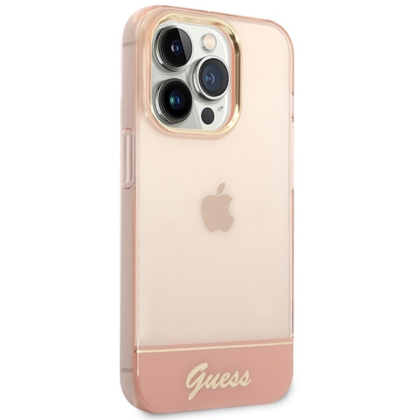 Guess GUHCP14LHGCOP iPhone 14 Pro6,1" różowy/pink hardcase Translucent