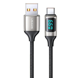 USAMS KABEL PLECIONY U78 USB-C 1.2M LED 6A FAST CHARGING BIAŁY /WHITE SJ544USB02 (US-SJ544)