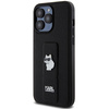 Etui Karl Lagerfeld Gripstand Saffiano Choupette Pins na iPhone 13 Pro Max - czarne