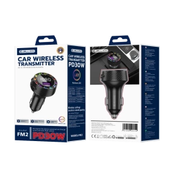 JELLICO transmiter FM FM2 PD 30W 1xUSB-C + 1xUSB QC3.0 Czarny